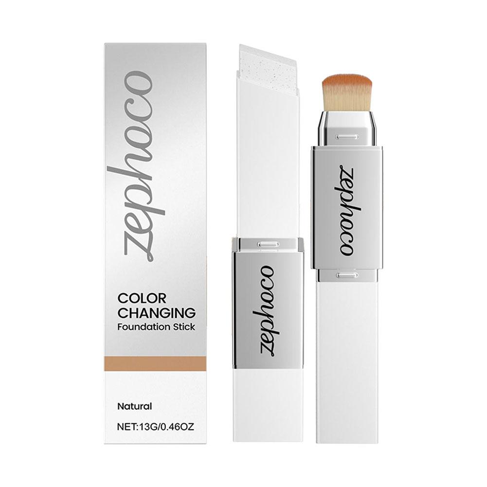 2-in-1 Color-Changing Foundation Stick Liquid Lightweight Moisturizing Brightening Foundation Color Changing For All Skin Types