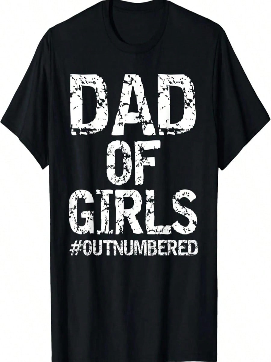 Mens Father Gift From Daughters Funny Dad Of Girls #Outnumbered T-Shirt S