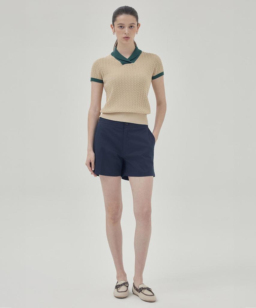 THEKNITCOMPANY Orea Scali Polo Shirt - Peyote Beige