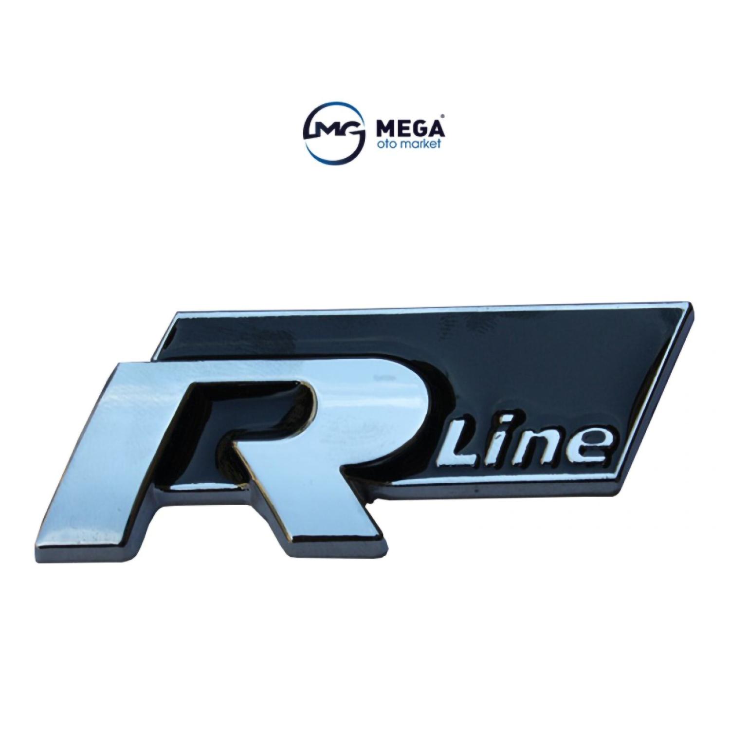 

R-Line Iron Chrome Emblem Badge Sticker - Glossy, Sleek Design for Car Trunk