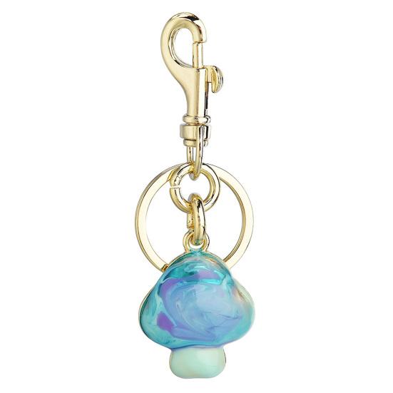

Keychain Pendant Gradient Color Mushroom Shape Key Chain with Anti-Oxidation Lobster Clasp Backpacks Accessory золотистый