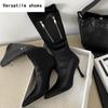 Stretch Slim Damen Kniehohe Stiefel Mode Spitzschuhe Herbst Winter Hoher Absatz Damen Ritter Lange Stiefeletten