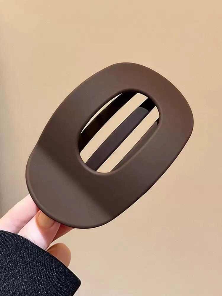 Vintage Abalone Curved Hair Clip - Large Duckbill Claw for Women's Updo, Gentle On Hair