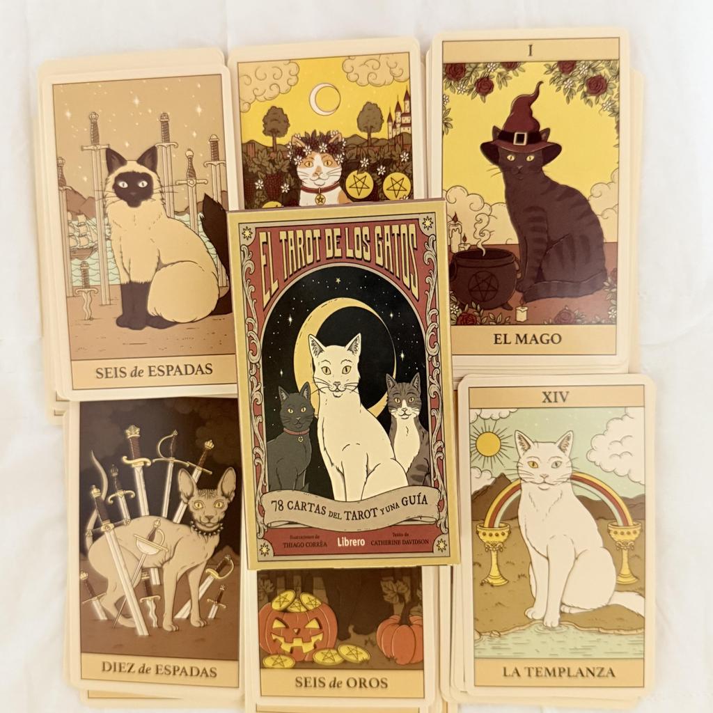 El Tarot De Los Gatos Cards 78 Cartas Del Tarot Spanish Edition Cats Rule Earth Divination Deck Borad Playing Games