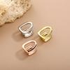 Gold Color Metal Hip Hop Rapper Single Shackle Teeth Grillz Cap Top Bottom Dental Braces Hollow out Personality Tooth Jewelry