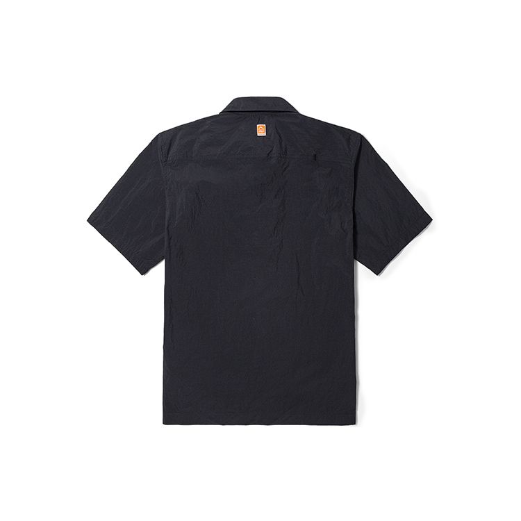 Timberland Solid Logo Casual Fashion Loose Breathable Pocket Short Sleeve Shirt Men shirts Black A61S1-001