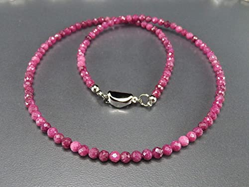 [Stone Street] Natural Ruby Small Stone Necklace, Approx. 4mm, Wire Finish, Stainless Steel Fittings, Queen of Gems