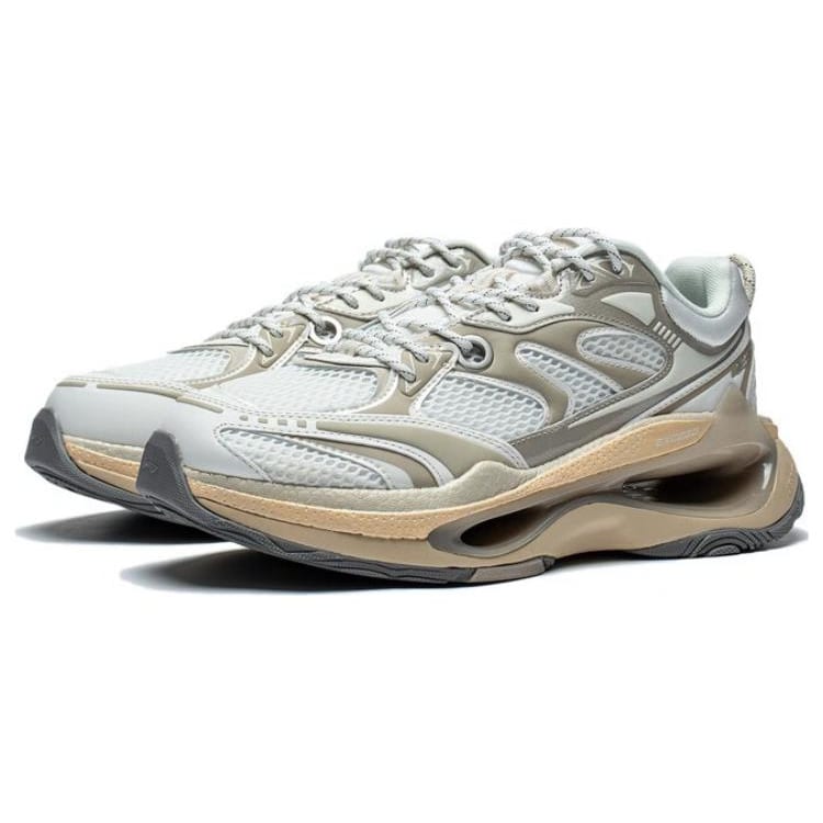Li Ning Exceed Infinity Abrasion Resistant Breathable Low Top Sports Casual Shoes Men's White Gray AZGT003-2