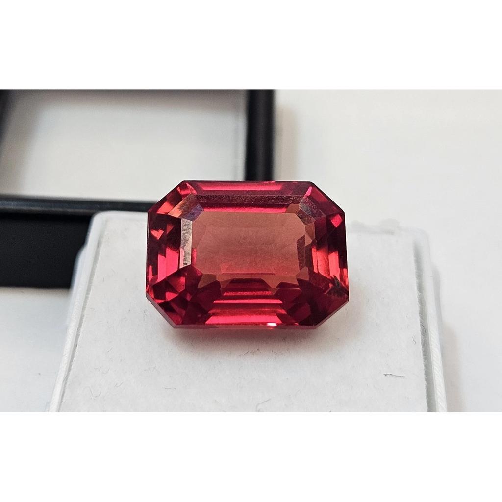 14-15 Ct Natural Padparadscha Sapphire Emerald Cut Fabulous Certified Gemstone