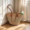 Women's Large Straw Beach Tote - Summer Handbag, Seaside Shoulder Bag, Vegetable Basket Style