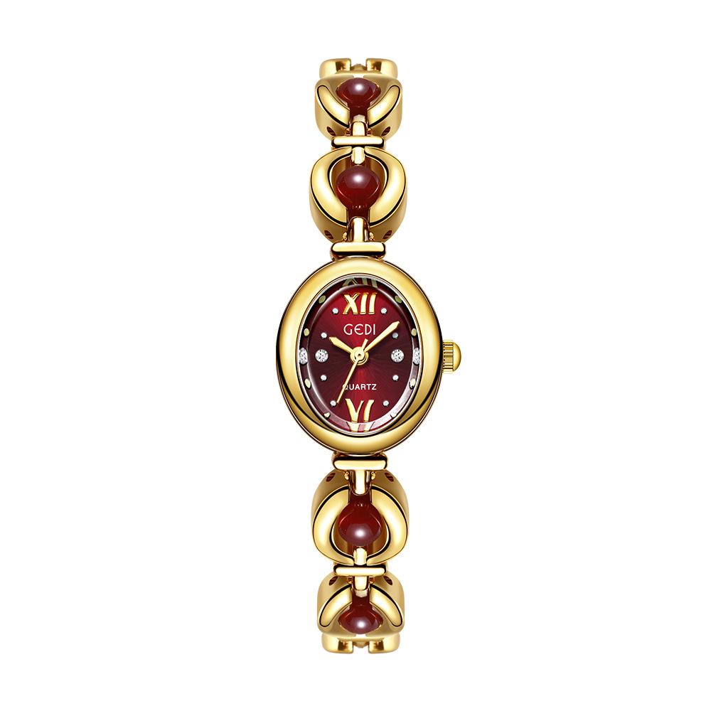 Orologio bracciale smeraldo stile nazionale da donna lusso leggero perla squisito impermeabile moda da donna orologi al quarzo