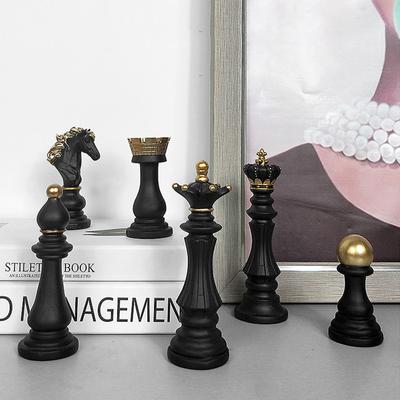 (H0826)Resin Chess Statue Sculpture Figurine Furnishing International Chess Board Games For Decoration