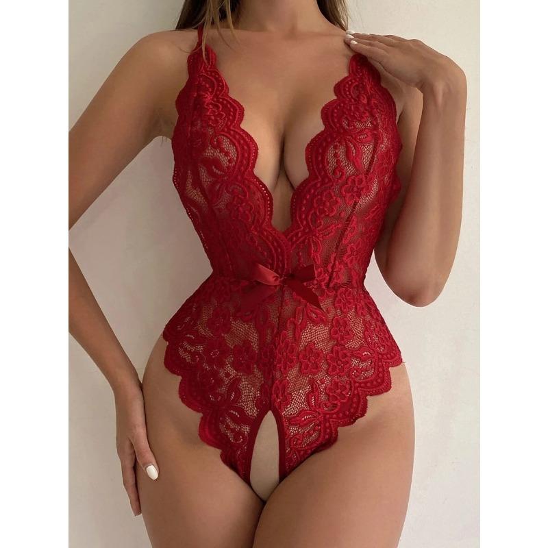New Lingerie, Women's Open Lace One-piece, Backless Sexy Perspective