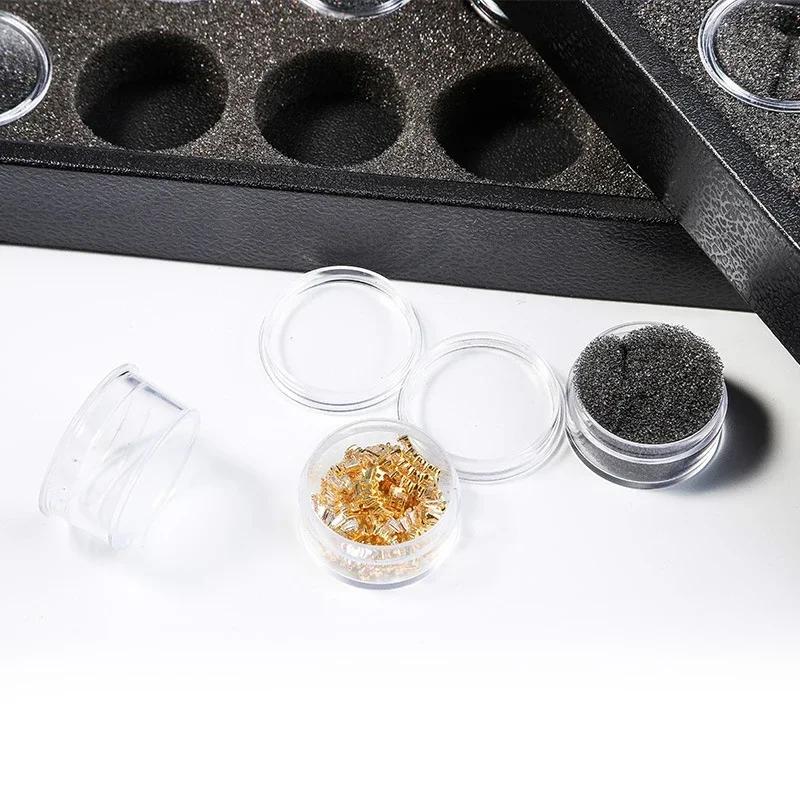 25/ 50 Grids Gem Display Case Diamond Storage Box Small Round Plastic Containers Box Jewelry Organizer Container with Foam