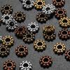 100Pcs/Lot Antique Gold Color Bronze Tone Daisy Flower Metal Spacer Beads Wheel  for Jewelry Making Needlework Accessories