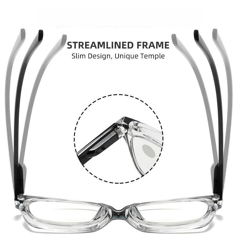 Retro Trend Progressive Multifocal Reading Glasses New Designer Blue Anti Light Far Sight Eyeglasses for Women Men HD Eyeglasses