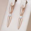 Kienl Simple  Rose Gold Color Long Drop Earring For Women Luxury Shiny Natural Zircon Accessories High Quality Daily Jewelry