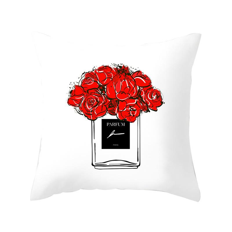New Perfume Floral Pillows Case Modern Fashion Lady Decorative Pillows Cover Livingroom Bedroom Sofa Seat Simple Cushions Case
