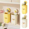 Household Suction Cup Chopstick Holder Cartoon Duck Wall-mounted Storage Rack Free Punch Drain Rack Tableware Organizer