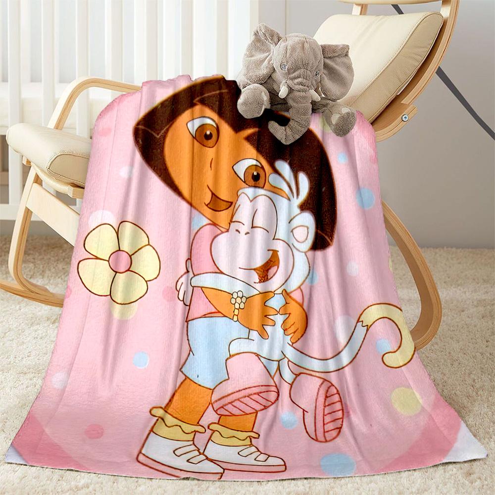 Dora Explorer Blanket Warmthful Decor Perfect for Sofa Office Bed Four Seasons Universal Digital Print Ideal Gift for Friends Family Couples Picnic
