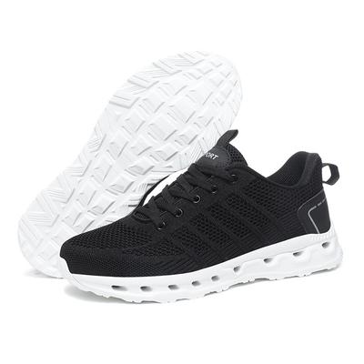 Sapatos masculinos casuais de moda, tamanho grande, leves, transfronteiriços 9-8, malha tecida fly, sapatos esportivos masculinos para corrida ao ar livre no verão