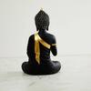 Estatueta de Buda Sentado em Meditação Peça de Exibição Ídolo Decoração de Casa Sala de Estar Presentes Peça de Exibição Decorativa - 27 cm  (Resina, Preto)