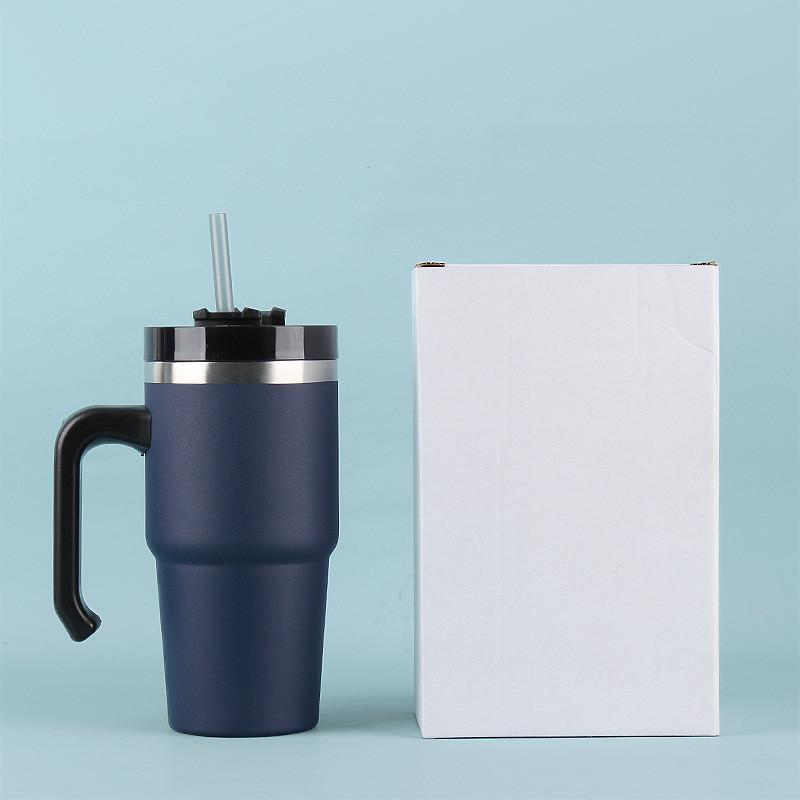 30oz Tumbler With Handle And Straw Lid Stainless Steel Insulated Tumblers Travel Coffee Mug For Hot And Cold Beverages