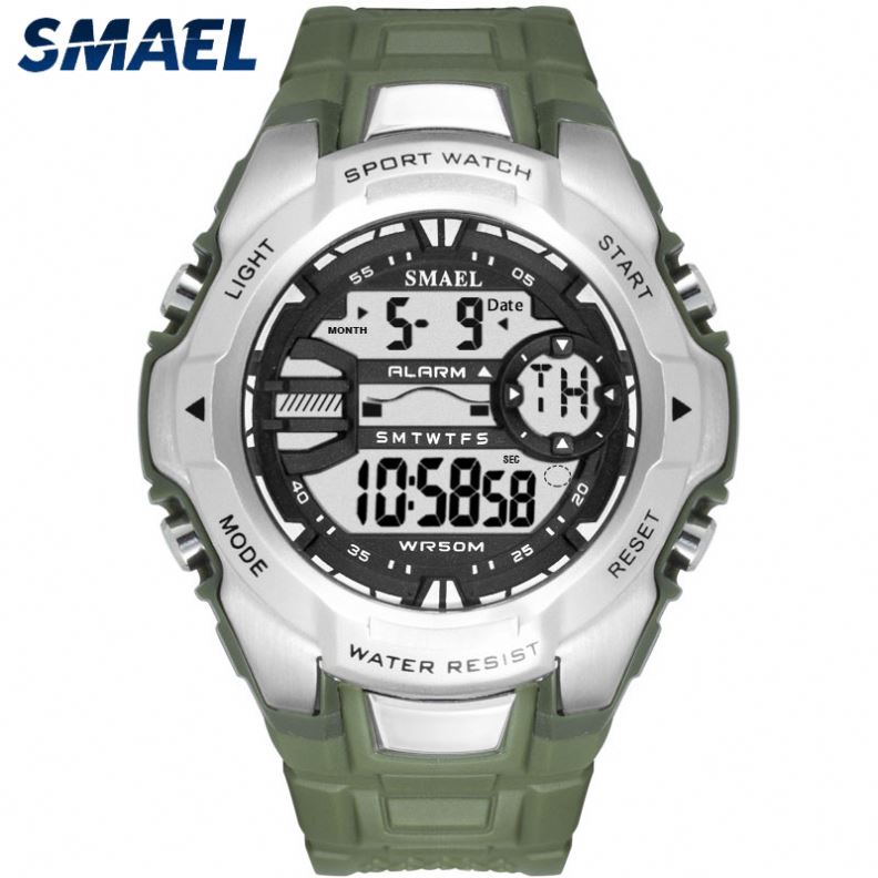SMAEL 1340 Fashion New Design Men Digital Watch Rubber Strap Water Resistant Superior Multi Function Date Sports Wristwatch
