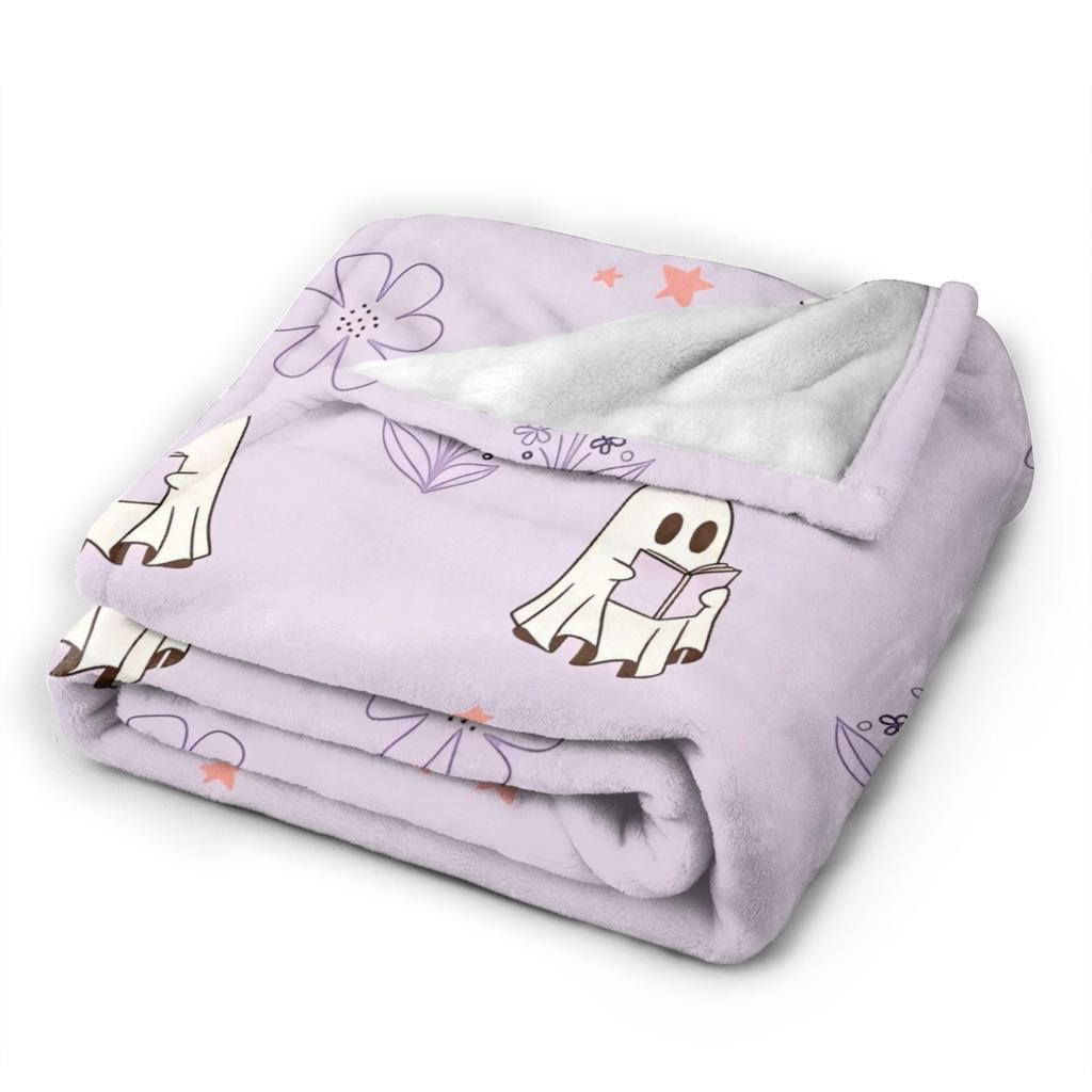 Ghost Reading Blanket Quality Warm Soft 2025 New Halloween Throw Blanket Winter Kids Couch Bed Print Bedspread