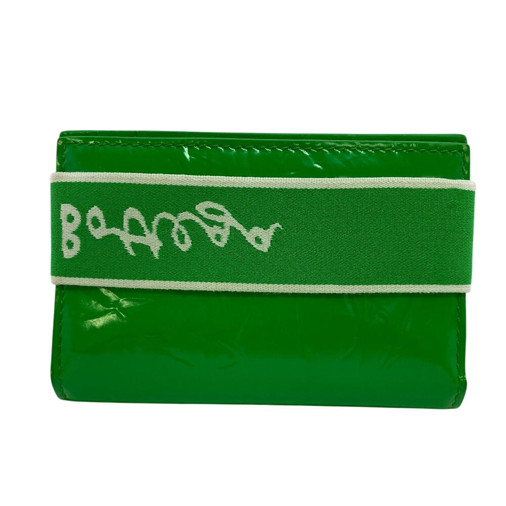BOTTEGAVENETA logo leather Card Case green leather Used