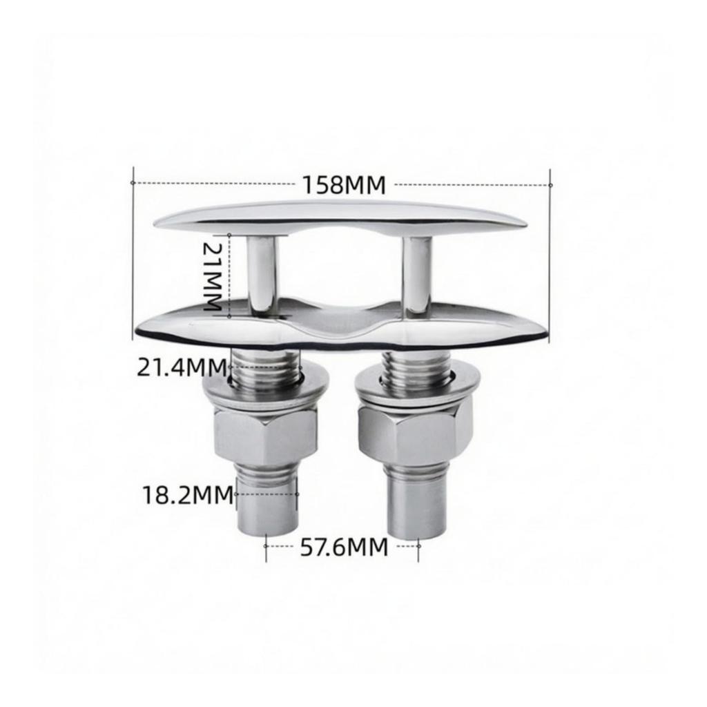 Concealed Cleat Mirror-Polished Hardware Heavy Duty for Boats, Docks