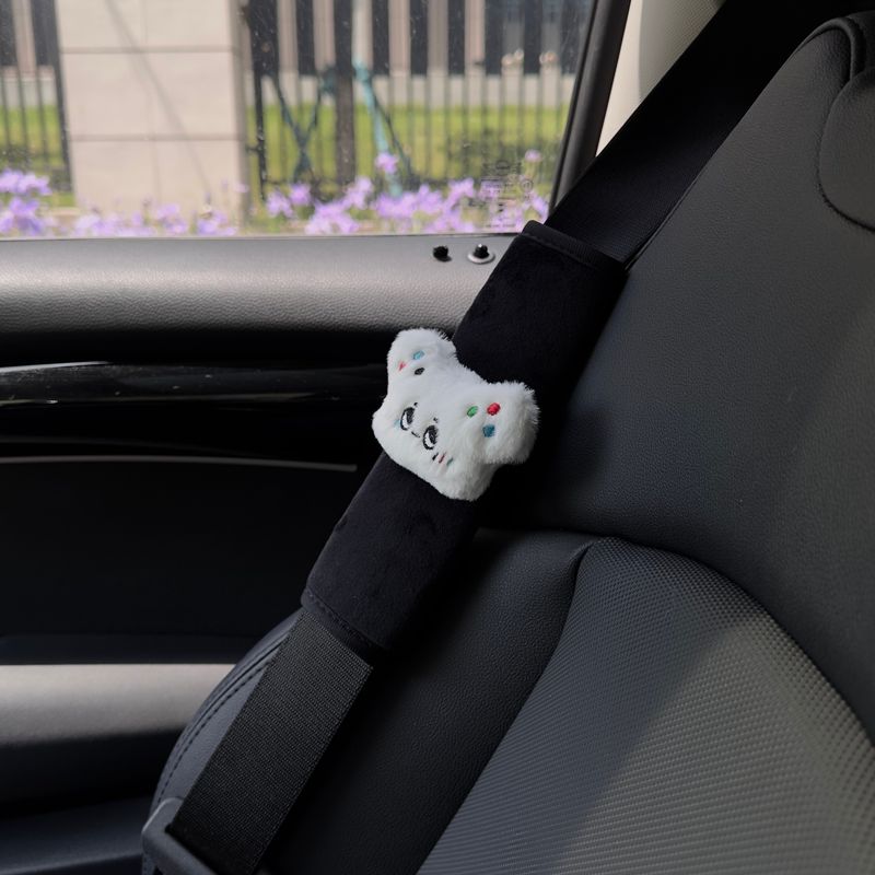 Colorful Bear Car Seatbelt Shoulder Pads, Cute Car Decoration Shoulder Pads, In-Car Couple Decorations