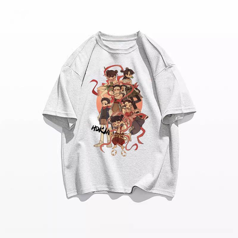 Unisex Nezha Cartoon T-Shirt - American Style, Short-Sleeved, Loose Fit, 2025 Collection, Pure Cotton Summer Top