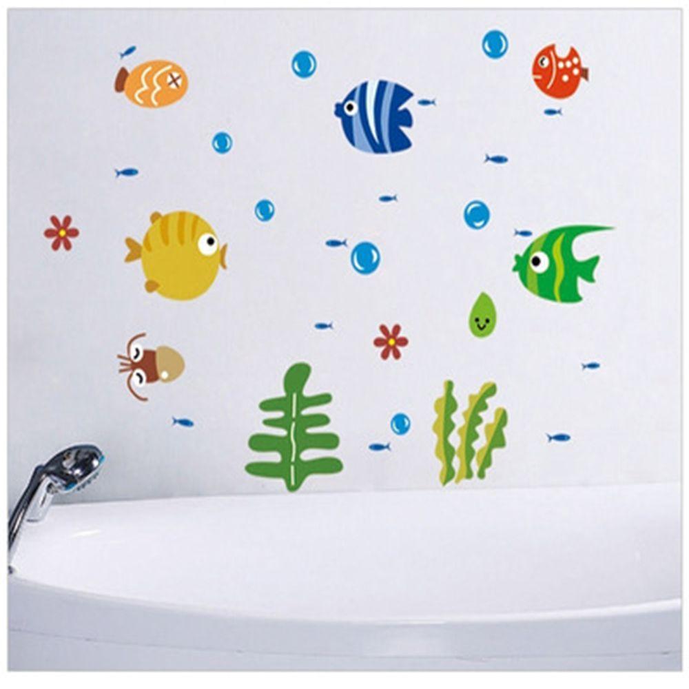 Bathroom Decor for Kid's Room Children Room Baby Room Fish Decoration Wall Stickers Home Decor
