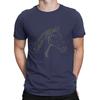 Men's T-Shirts Hand Drawn Cool 100% Cotton Tee Shirt Short Sleeve Horses Simplicitys T Shirts Crew Neck Tops Printing