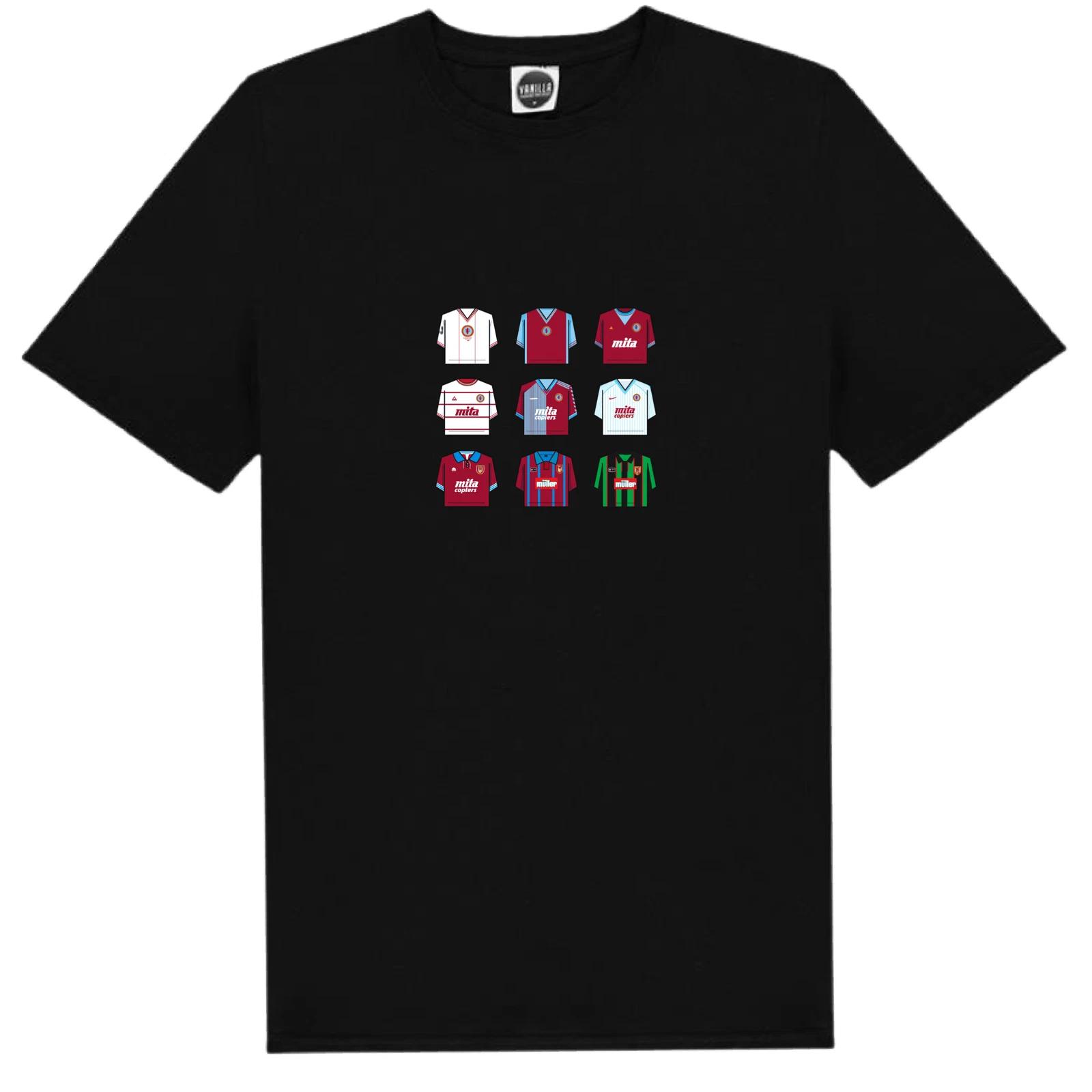 Aston Villa FC T-Shirt , Old Shirts Of The Past Style Shirt Fan Art 4XL