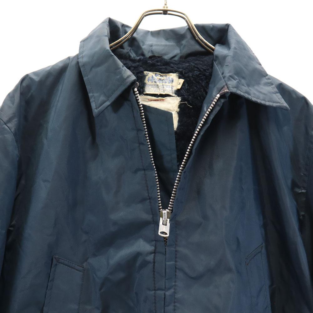 BOSS 70s Freezer work vintage Jacket M Navy Outerwear TALON Zip Men's Used