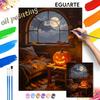1 Halloween Moon Pumpkin Oil Painting Art Coloring Painting Handmade Diy Home Decoration Painting