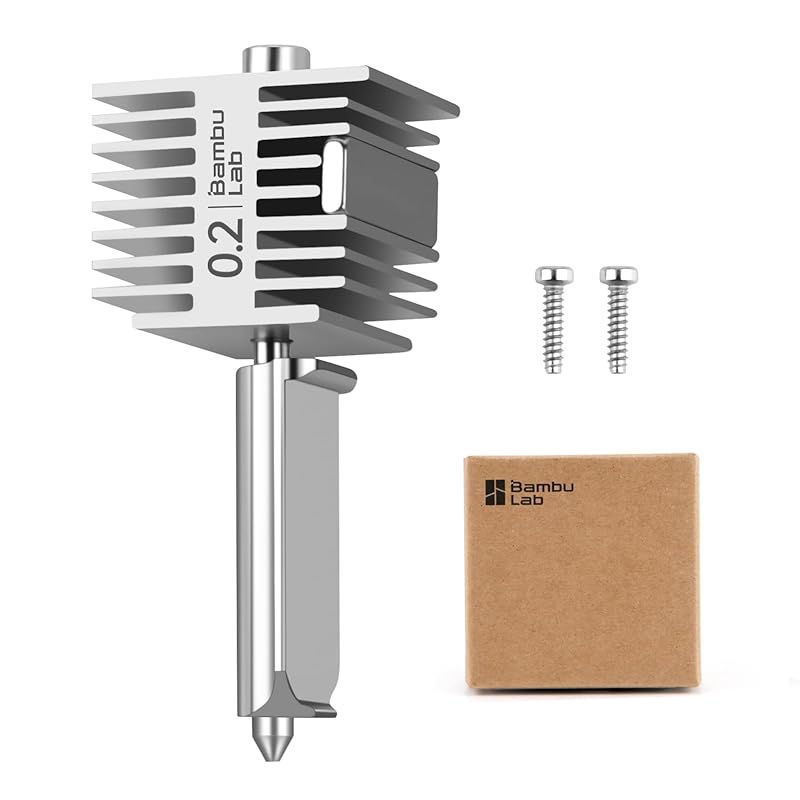 

Bamboo Lab Оригинальный A1 Mini, Комплект Hotend A1 из нержавеющей стали с закаленной стальной насадкой 0,4 мм, Цельнометаллический экструдер Hot End, Замена нагревательного блока A1 Hotend Stainless 0.2mm