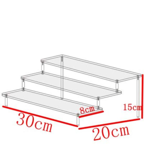 Acrylic Stage Collection Acrylic Tamashii Stage Figure Shelf Figure Assembled Stand 3 Case, Display, Accessories, Collection, (Black, Tiers)