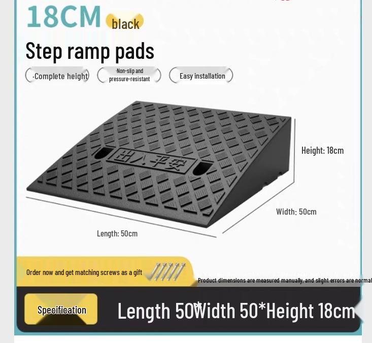 Car Sill and Roadside Plastic Uphill Triangle Speed Bump Mat