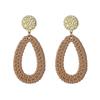 Simple Geometric Drop Dangle Earrings For Women Vintage Gold Color Metal Stud Earrings Brincos Female Zircon Pendientes Mujer