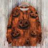 Ladies' Fashionable Casual Long Sleeved Christmas Printed Round Neck Knitted Yarn