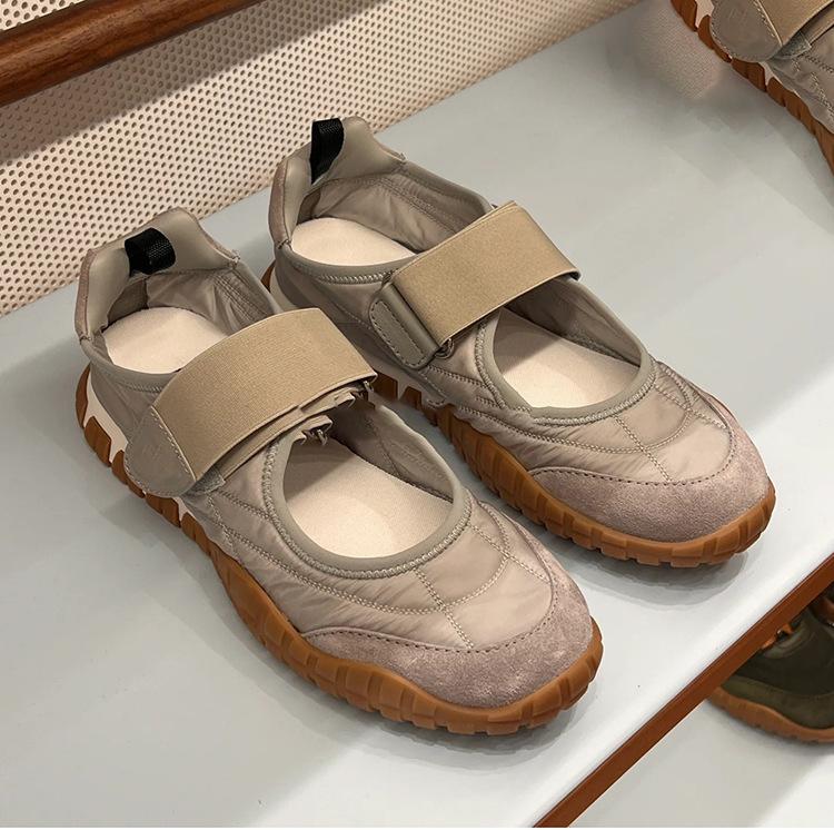 

Processing customization~ Leather inner height increase Mary Jane single shoes women s 2025 new Velcro casual ballet shoes 40 серый