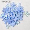 50/100 pezzi Rosa Bianco Kawaii Fiocco Ciondolo per Unghie 3D Resina Fiocco Flatback Gemme per Unghie 8*10mm Strass Gioielli per Nail Art #Papillon