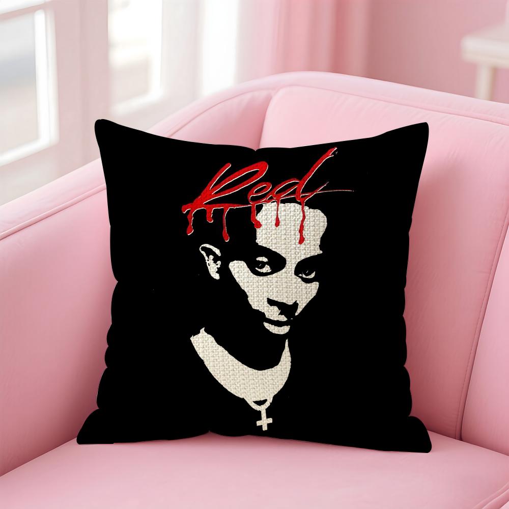 PPlayboi CartiI Rapper Cushion Cover Natural Linen Pillow Case DoubleSided Print Decorative Sofa Pillowcase Home Decor Gift