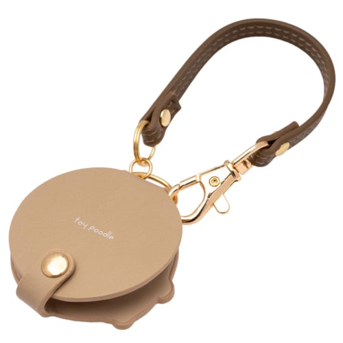 Fieldwork Women's Analog Pocket Watch with Magnifying Glass, 2x Magnification, Strap, Bag Charm, Anipe Toy Poodle Design, Brown, MKK3017-4