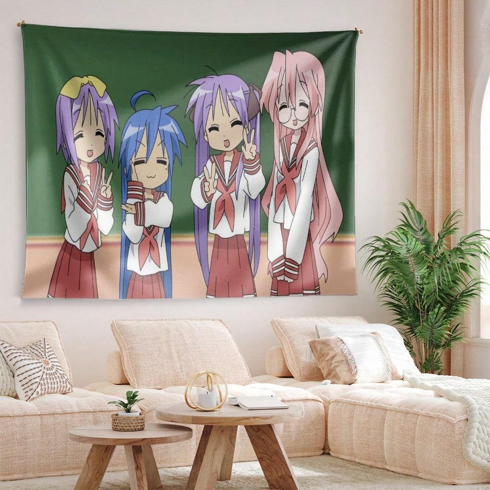 1 Stück Glücksstern Anime Dekor Wandteppich Konata Izumi Und Freunde Themenbezogenes Wandbehang Dekoratives Wandtuch Raumdekor
