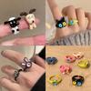 Cartoon Oil Dripping Animal Opening Ring Fashion Design Creative Style Index Finger Ring Cute Sweet Cool Style Jewelry Women's Wholesale