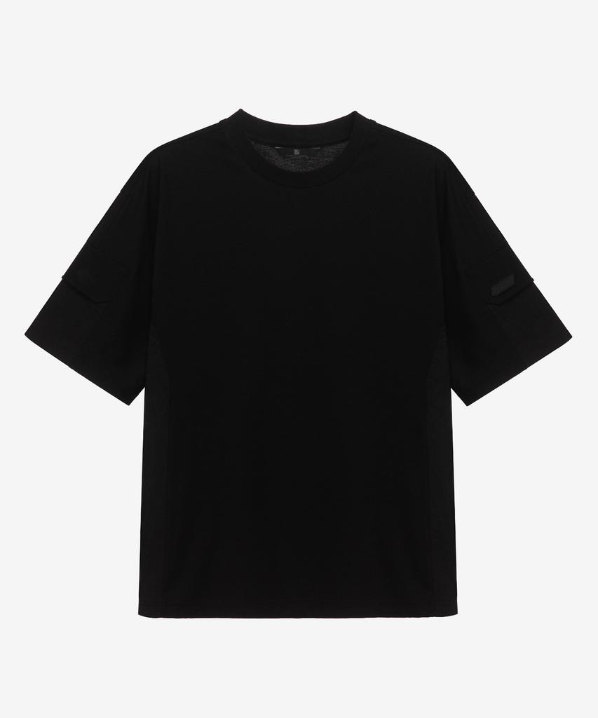 MINDBRIDGE [Cool] Woven Mix Side Pocket Semi-Oversized T-Shirt - 2 Colors Myts3141